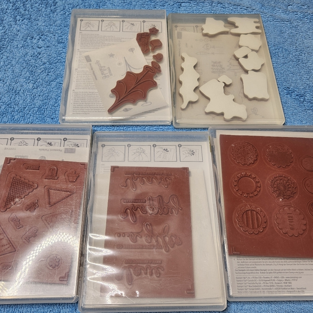 Stampin' Up! Lot of 5 stamp sets mixed holiday scrapbook rubber stamps memories - Picture 3 of 6